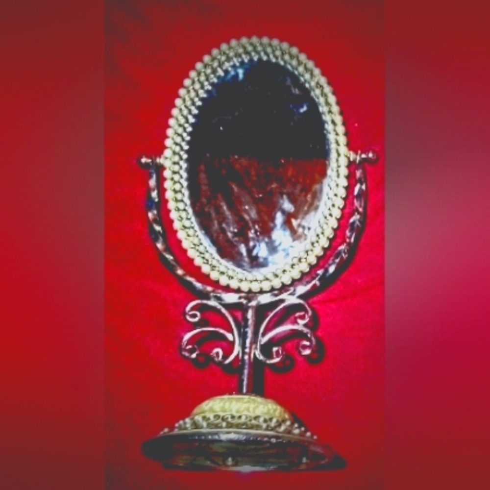 Antique Faux Pearl Handcrafted Mirror